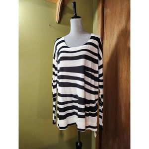Lane Bryant Black and White Lightweight Sweater Size 14/16 B#5
